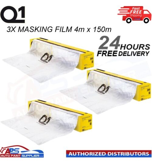 3x Q1 MASKING FILM SHEETING ROLL 4M X 150M PREMIUM AUTOMOTIVE PAINT PROTECTON